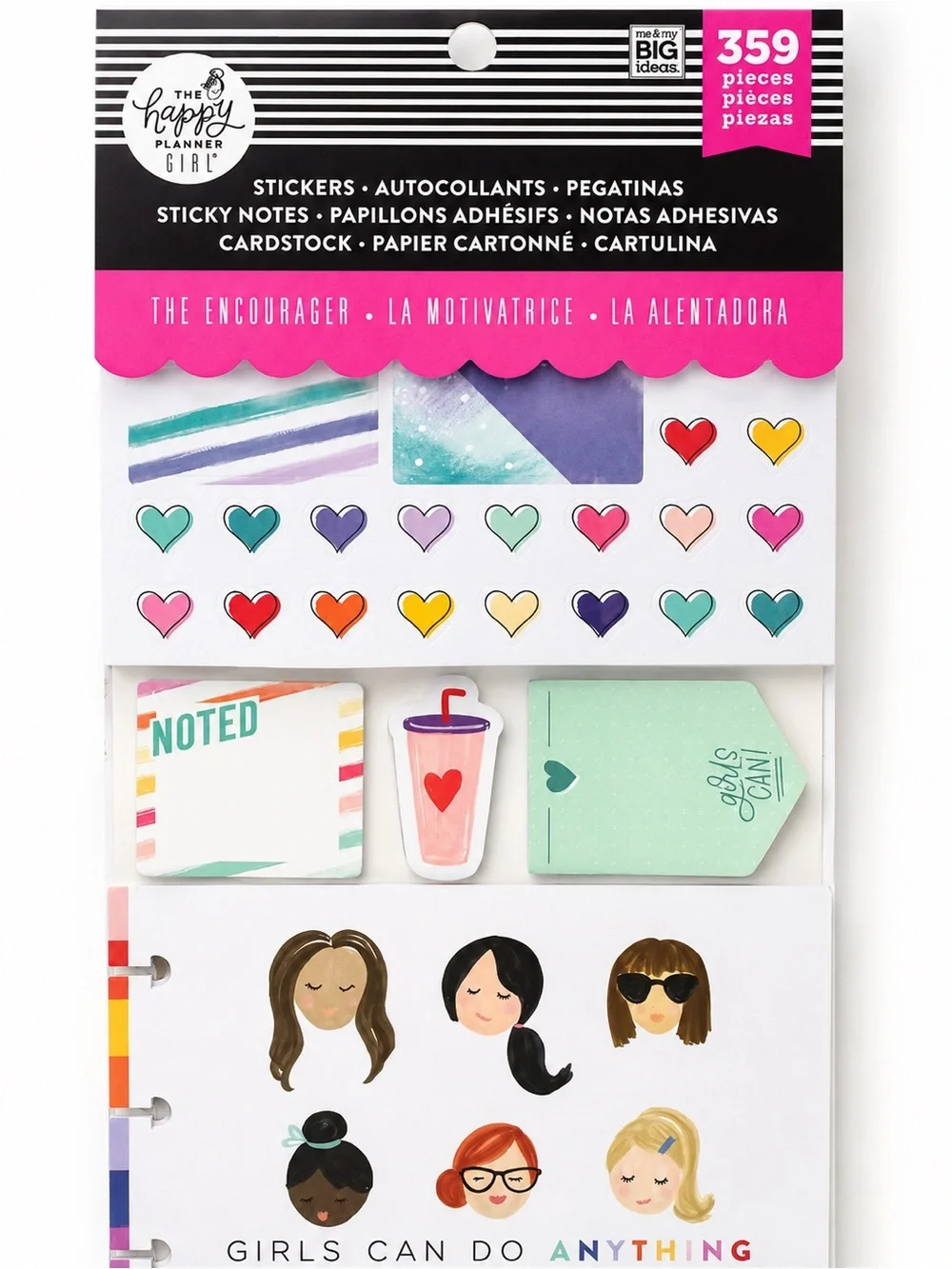 Happy Planner Girl The Encourager 359-Piece Sticker & Sticky Note Accessory Pack